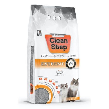 Clean Step  Aktif Karbonlu Kokusuz İnce Taneli Topaklanan Bentonit Kedi Kumu 5 Lt