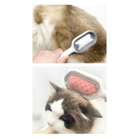 Petzz Yıkanabilir Çok Fonksiyonlu Silikon Kedi ve Köpek Tüy Tarama Fırçası Beyaz/Pembe