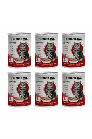 Foodline Biftekli Yetişkin Kedi Konservesi 400 Gr x 6 Adet