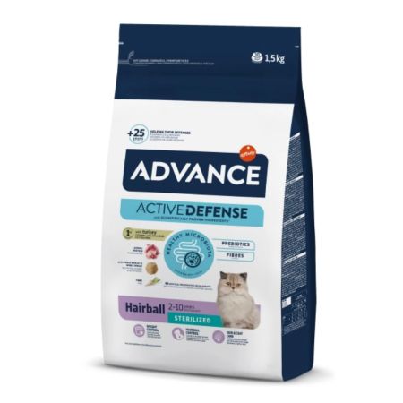 Advance Sterilised Hairball Hindili Tüy Yumağı Önleyici Kısırlaştırılmış Yetişkin Kedi Maması 1,5 kg
