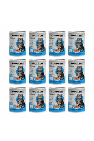 Foodline Somonlu Yetişkin Kedi Konservesi 400 Gr x 12 Adet