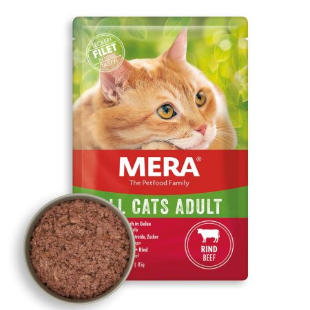 Mera Pouch Tahılsız Biftekli Yetişkin Kedi Konservesi  85 gr