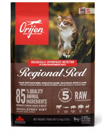 Orijen Regional Red Kırmızı Etli Tahılsız Kedi Maması 1,8 Kg + Saovet Malt Pasta 100gr HEDİYE