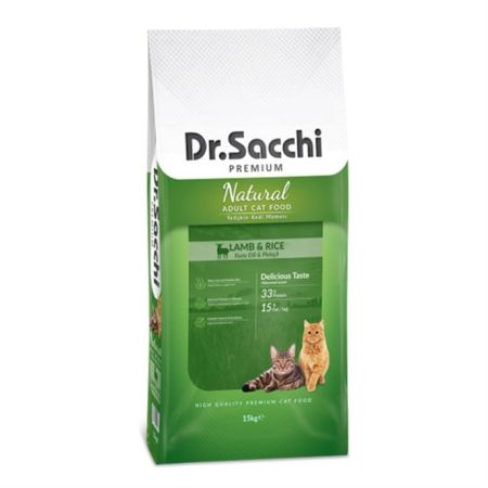 Dr.Sacchi Premium Kuzulu Pirinçli Yetişkin Kedi Maması 15 Kg + Saovet Malt Pasta 100gr + Biotin Pasta 100gr HEDİYE