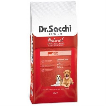 Dr. Sacchi Premium Natural Beef Yetişkin Köpek Maması 15 Kg  + Saovet Glukozamin Tablet 75gr + Somon Yağı 250ml HEDİYE