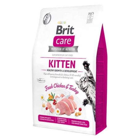 Brit Care Hipoalerjenik Tavuklu Hindili Yavru Kedi Maması 2 Kg + Saovet Özel Pasta 100gr HEDİYE