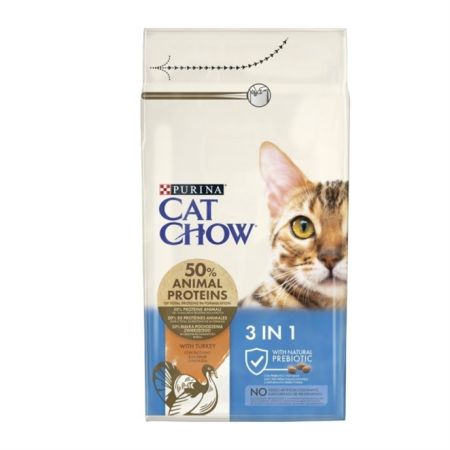 Cat Chow 3IN1 Hindili Yetişkin Kedi Maması 1,5 Kg + Saovet Malt Pasta 100gr HEDİYE