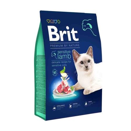 Brit Premium Sensitive Kuzu Etli Kedi Maması 8 Kg + Saovet Malt Pasta 100gr + Biotin Pasta 100gr HEDİYE