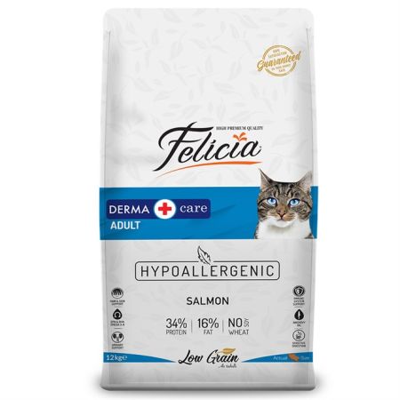 Felicia Somonlu Düşük Tahıllı Yetişkin Kedi Maması 12Kg + Saovet Malt Pasta 100gr + Biotin Pasta 100gr HEDİYE