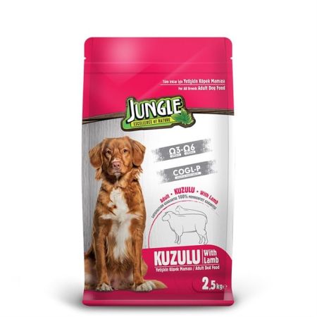 Jungle Kuzu Etli Yetişkin Köpek Maması 2,5kg + Saovet Glukozamin Tablet 75gr HEDİYE