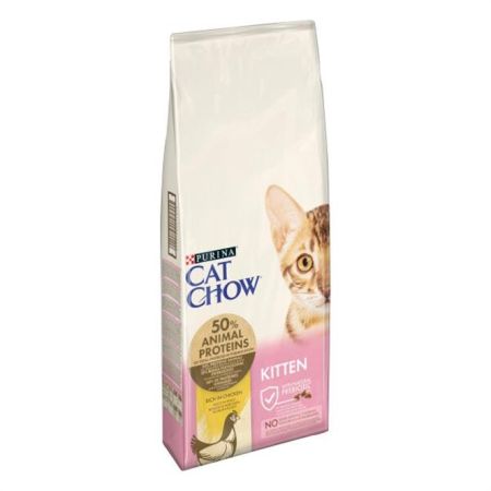 Cat Chow Kitten Tavuklu Yavru Kedi Maması 15 kg + Saovet Özel Pasta 100gr HEDİYE