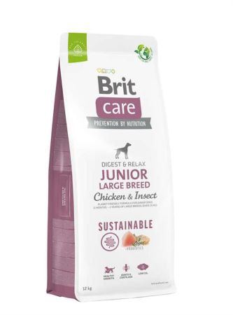 Brit Care Sustainable Böcekli Tavuklu Büyük Irk Yavru Köpek Maması 12 Kg  + Saovet Bağışıklık Destekleyici Tablet 75gr + Destekleyici Damla 50ml HEDİYE