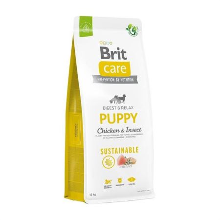 Brit Care Sustainable Tavuklu ve Böcek Proteinli Yavru Köpek Maması 12 Kg + Saovet Bağışıklık Destekleyici Tablet 75gr + Destekleyici Damla 50ml HEDİYE
