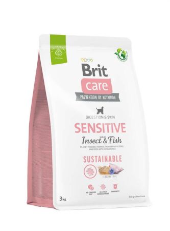 Brit Care Sustainable Sensitive Böcek ve Balık Hassas Deri ve Sindirim Köpek Maması 3 Kg  + Saovet Glukozamin Tablet 75gr HEDİYE