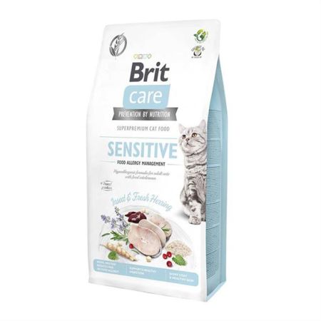 Brit Care Sensitive Böcek Proteinli ve Ringa Balıklı Yetişkin Kedi Maması 7 Kg + Saovet Malt Pasta 100gr HEDİYE