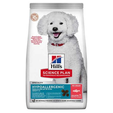 Hill's SCIENCE PLAN Hypo-Allergenic Somonlu Küçük Irk Yetişkin Köpek Maması 1,5kg + Saovet Glukozamin Tablet 75gr HEDİYE