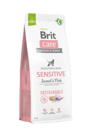 Brit Care Sensitive Digeston & Skin Balıklı Larva Proteinli Yetişkin Köpek Maması 12kg + Saovet Glukozamin Tablet 75gr + Somon Yağı 250ml HEDİYE