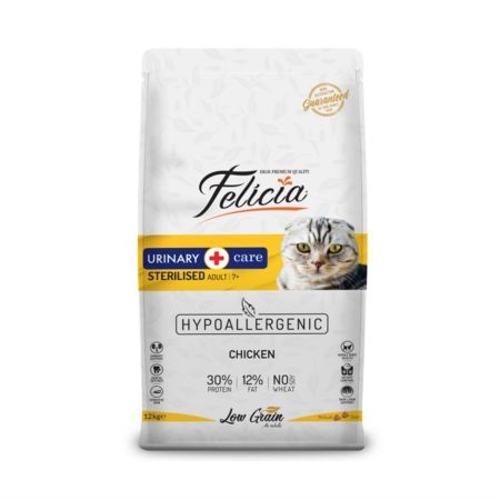 Felicia Hypo-Allergenic Üriner Sağlığı İçin Düşük Tahıllı Tavuklu Kısırlaştırılmış Kedi Maması 12kg + Saovet Multivitamin Pasta 100gr + Biotin Pasta 100gr HEDİYE