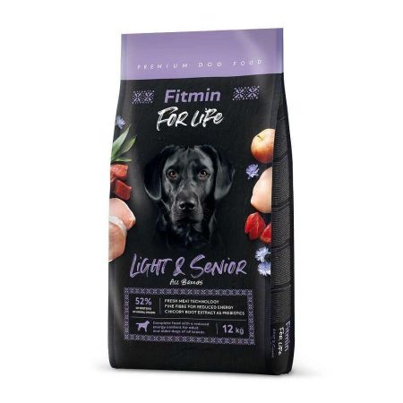 Fitmin Forlife Light Tüm Irklar İçin Kümes Hayvanlı Yaşlı Köpek Maması 12kg + Saovet Glukozamin Tablet 75gr + Somon Yağı 250ml HEDİYE