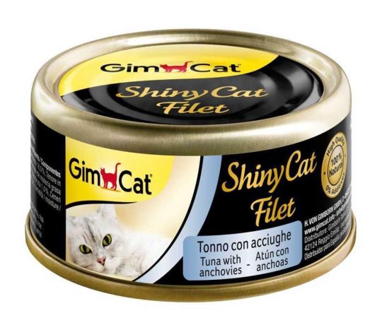 GimCat Shinycat Fileto Kedi Maması Tuna Ançuez 70 gr (24 Adet)