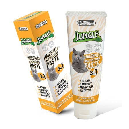 Jungle Tüy Yumağı Önleyici ve Multivitamin Kedi Macunu 75 ml