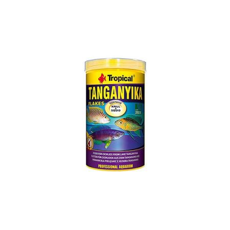 Tropical Tanganyika Flakes Tanganyika Cichlid Balıkları için Pul Balık Yemi 1000 Ml 200 Gr