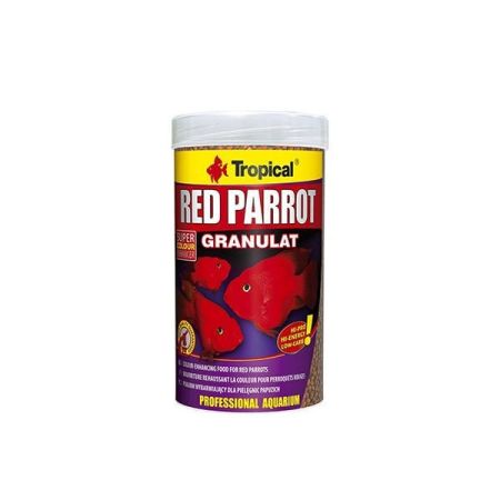 Tropical Red Parrot Granulat Kırmızı Papağan Balıkları için Granül Balık Yemi 250 Ml 100 Gr