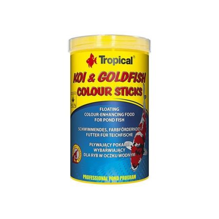 Tropical Koi Goldfish Colour Sticks Havuz Balıkları için Renklendirici Temel Balık Yemi 1000 Ml 80 Gr