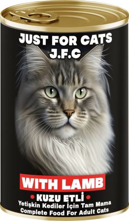 Just For Cats Kuzu Etli Yetişkin Kedi Konservesi 20 Adet 400 Gr