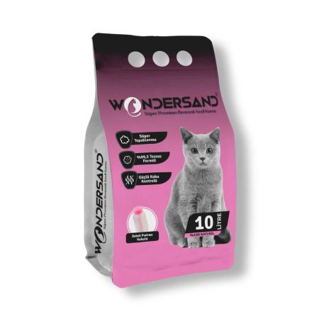 WonderSand Bebek Pudra Kokulu İnce Taneli Topaklanan Beyaz Bentonit Kedi Kumu 10 lt