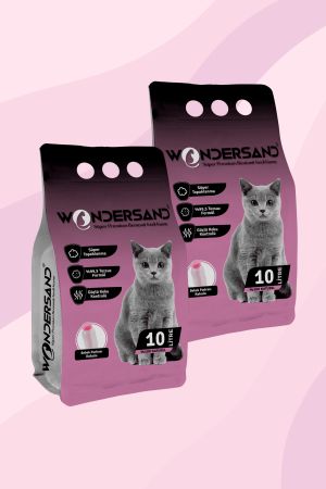 Wondersand Bebek Pudra Kokulu İnce Tane %100 Topaklanan Kedi Kumu 2x10L