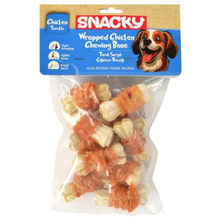 Snacky Wrapped Bone Tavuk Sargılı Sütlü Köpek Kemiği  120 g (10 Adet)