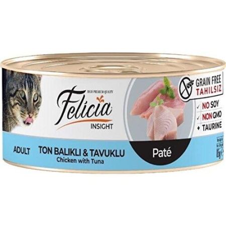 Felicia Tahılsız Ton Balıklı Tavuklu Kıyılmış Kedi Konservesi 85 gr