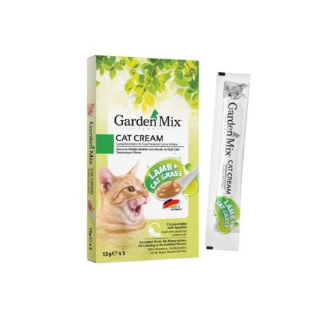 Garden Mix Kedi Çimi ve Kuzulu Sıvı Kedi Ödül Maması 15 Gr 5 Adet