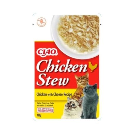 Inaba Ciao Chicken Stew Tavuk Güveçli ve Peynirli Pate Yetişkin Konserve Kedi Maması 40 Gr