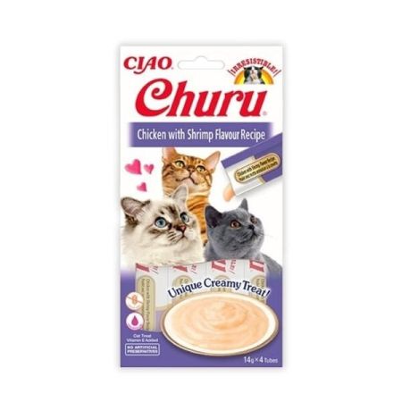 Inaba Ciao Churu Cream Tavuklu ve Karidesli Sıvı Kedi Ödül Maması 14 Gr 4 Adet
