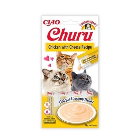 Inaba Ciao Churu Cream Tavuklu ve Peynirli Sıvı Kedi Ödül Maması 14 Gr 4 Adet
