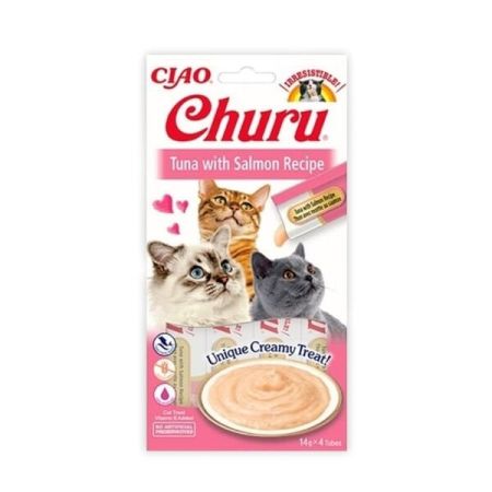 Inaba Ciao Churu Cream Ton Balıklı ve Somonlu Sıvı Kedi Ödül Maması 14 Gr 4 Adet
