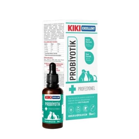 Kiki Excellent Sindirim Sistemini Destekleyici Kediler ve Köpekler için Sıvı Probiyotik 50 Ml