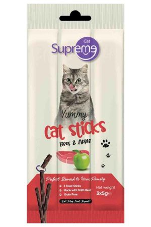 Supreme Cat Sığır Etli Ve Elmalı Kedi Ödül Çubuğu 3X5gr