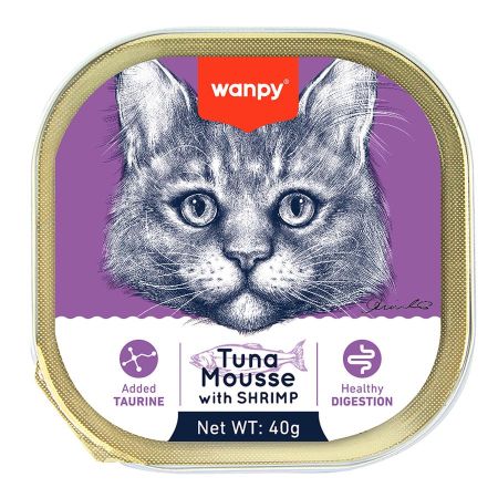 Wanpy Ton Balıklı Ve Karidesli Alury Kedi Konservesi 40 g (6 Adet)