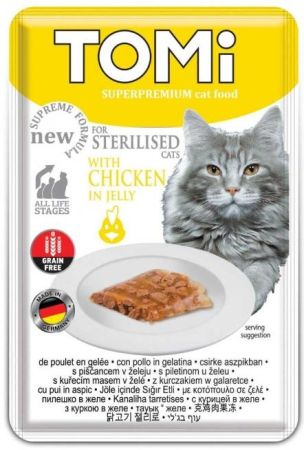 Tomi Pouch Tahılsız Tavuklu Kısırlaştırılmış Yetişkin Kedi Konservesi 85 Gr