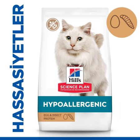 Hill's SCIENCE PLAN Hypoallergenic Yumurta ve Böcek Proteinli Kedi Maması 7kg