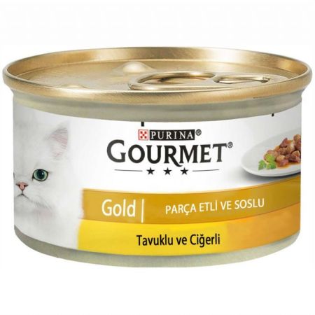 Gourmet Gold Parça Etli ve Soslu Tavuk Ciğer Kedi Konservesi 85 Gr