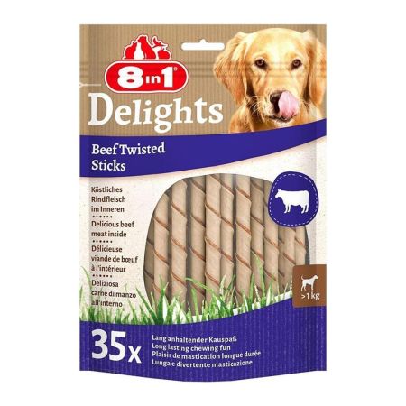 8in1 Delights Twisted Sticks Biftekli Köpek Kemiği 35 Adet