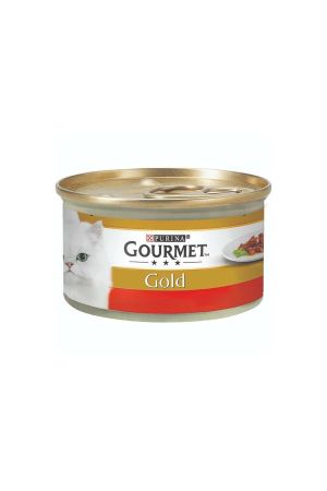 Gourmet Gold Parça Etli ve Soslu Sığır Etli Kedi Konserve Maması 85 Gr