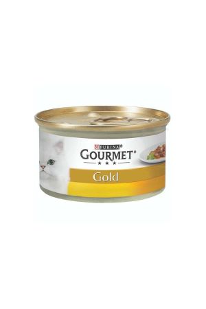 Gourmet Gold Parca Etli ve Soslu Tavuklu ve Ciğerli Kedi Konserve Maması 85 Gr