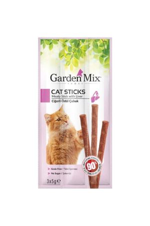 Garden Mix Ciğerli Stick Kedi Ödülü 3x5 15 Gr