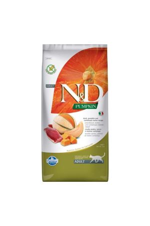 N&D Pumpkin Tahılsız Ördek Etli Balkabaklı ve Kavunlu Yetişkin Kedi Maması 5 Kg