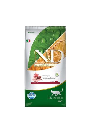 N&D Tahılsız Tavuklu Narlı Yetişkin Kedi Maması 10 Kg